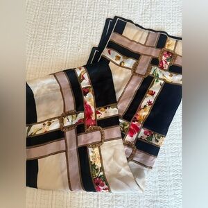 Floral and Geometric Silk Scarf